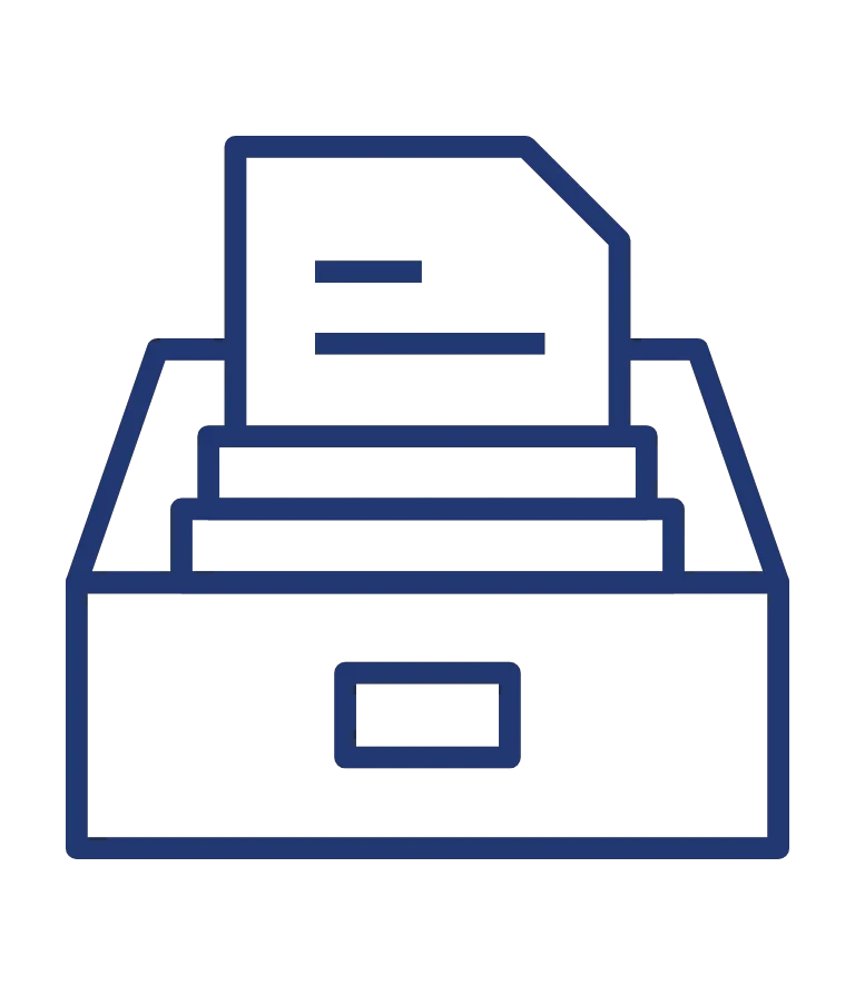 dokumenty w szufladzie ikona